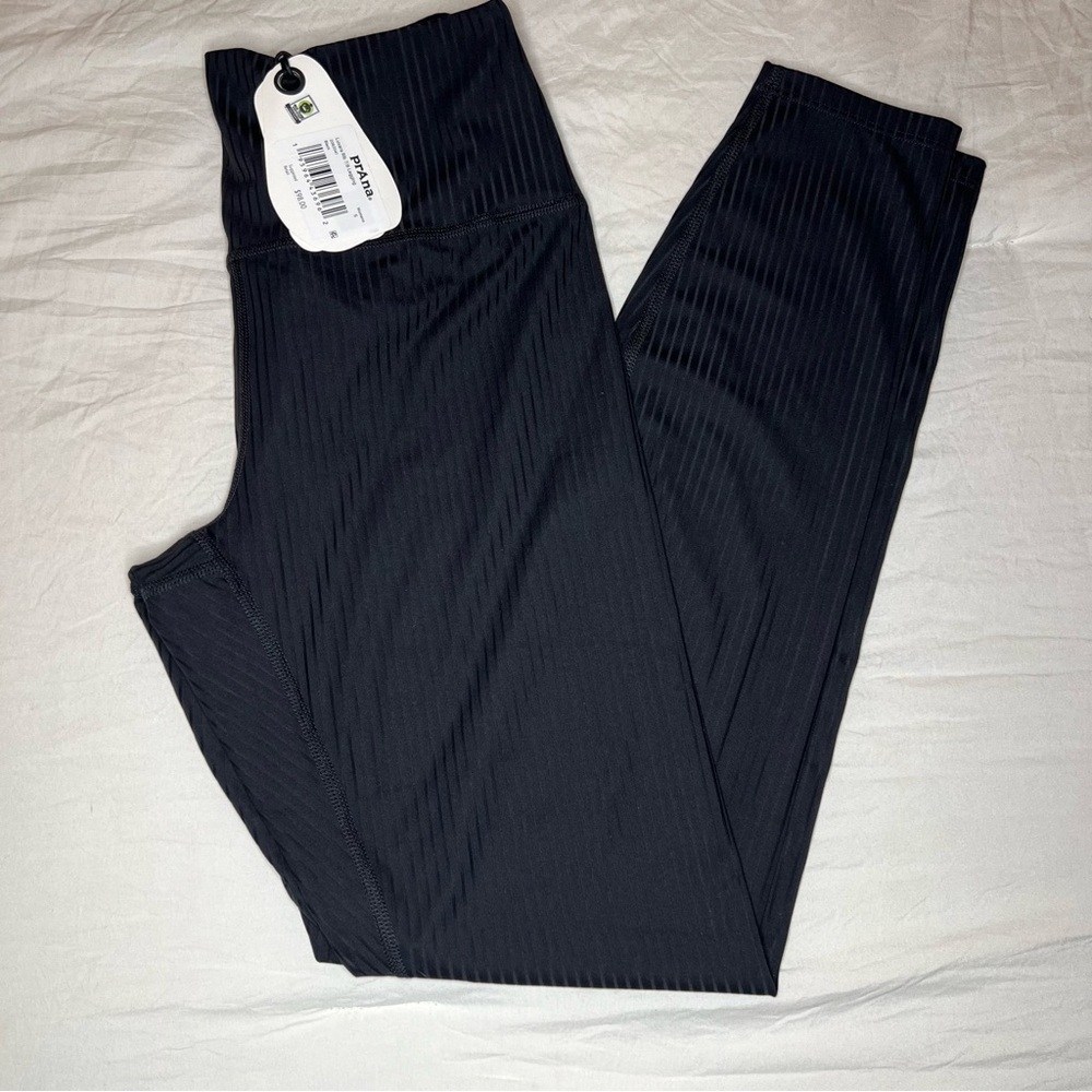 Prana Luxara Rib 7/8 Leggings Black Womens Small NWT